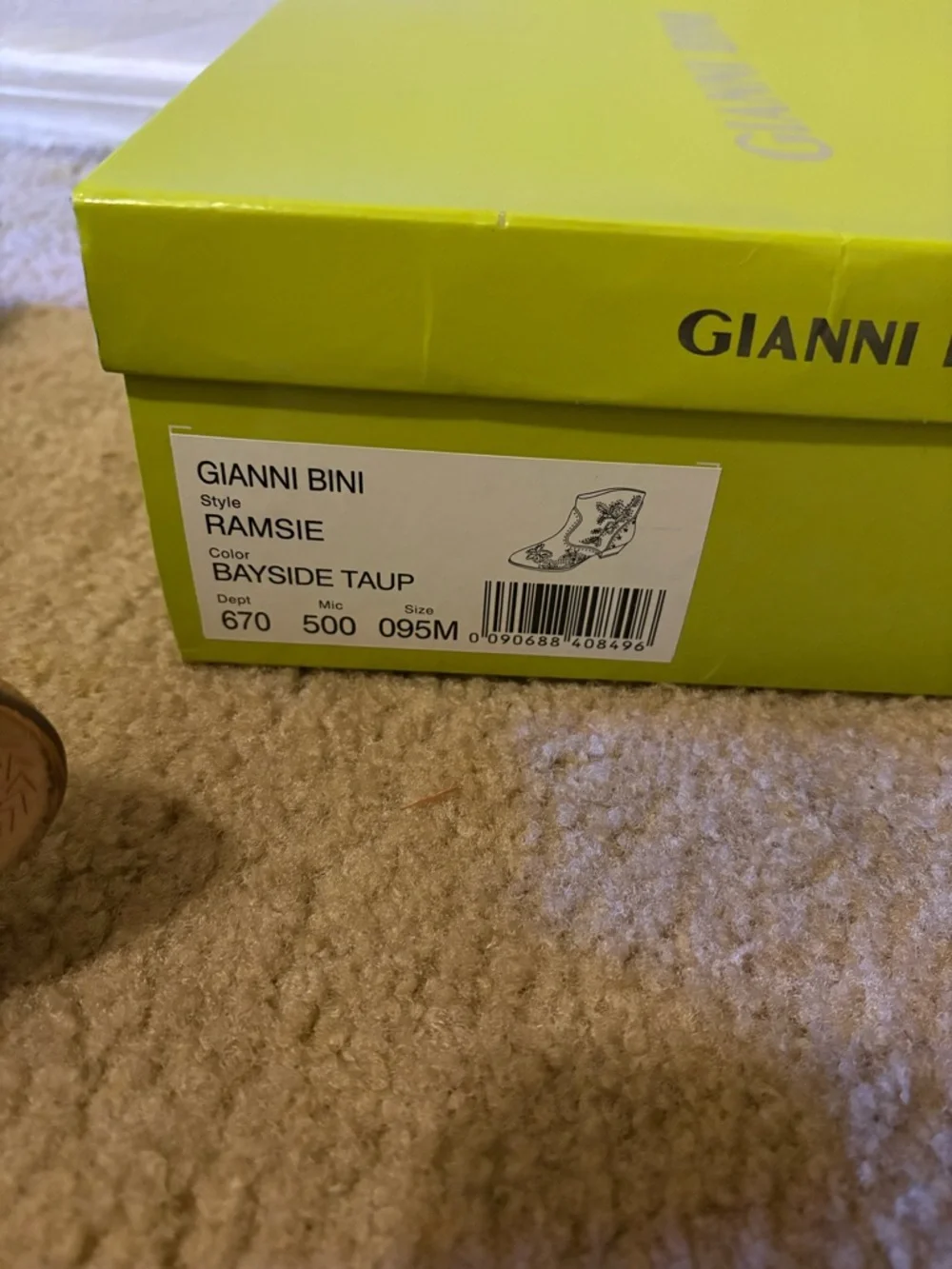 Gianni Bini Taupe Suede Embroidered Floral Ankle Booties - Picture 3 of 4
